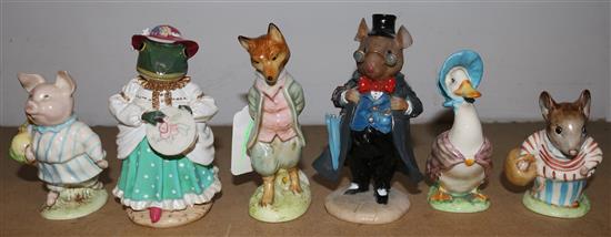 4 Beswick Beatrix Potter gold backstamp figures, 2 other figures